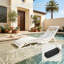 Chaise longue d'extérieur pliable en PEHD pour piscine - ensemble de 2, blanc-126552656
