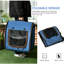Sac de transport pour animaux 39 po en bleu, tissu, amovible, transport de chat doux, bleu. Fabrication en tissu et filet. Coussins respirants et moelleux inclus. Pliable avec sac de rangement. 2 filets à fermeture à glissière