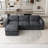 Boneless L-Shaped Wide Corduroy Compression Sponge Sofa 3-Seater Cloud Boneless Sofa, No Assembly Required-1955772370