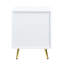 Table de chevet Gaines, finition blanche ultrabrillante