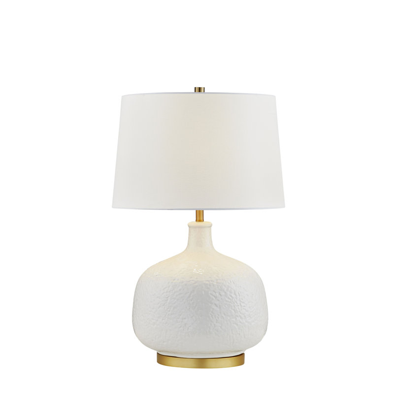 Lampe de table en céramique avec abat-jour en tissu 26 po Charlotte