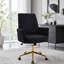 Chaise de bureau ergonomique à dossier moyen avec base dorée luxueuse-1775827183