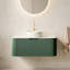 Meuble-lavabo flottant avec rebords courbés et armoire de rangement rayée-131988121