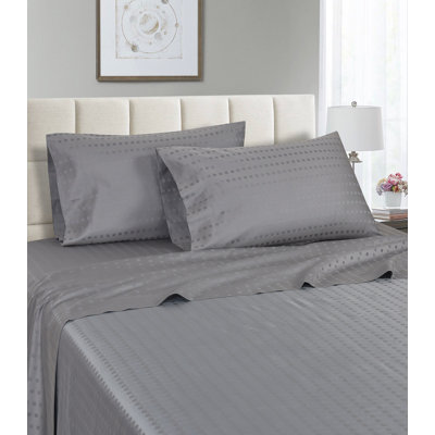 Egyptian Cotton Sateen Striped Sheet Set