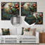 Vert, orange, forêt tropicale, radiance, Toucan - perroquet, art mural, salon-620217542-620217553