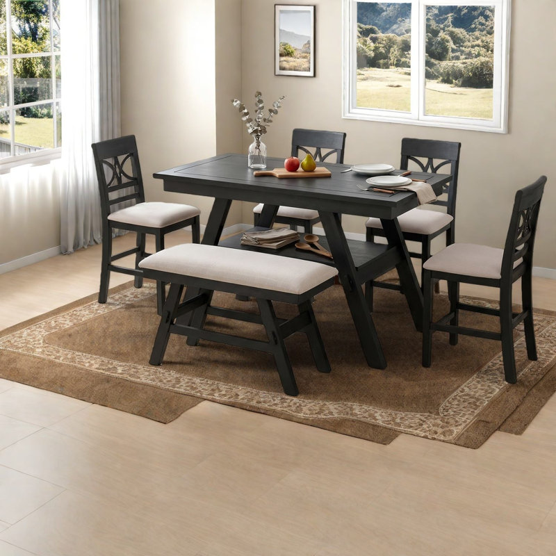 Ensembles de table de salle à manger (doivent inclure la table et la chaise) avec rangement en bois rustique