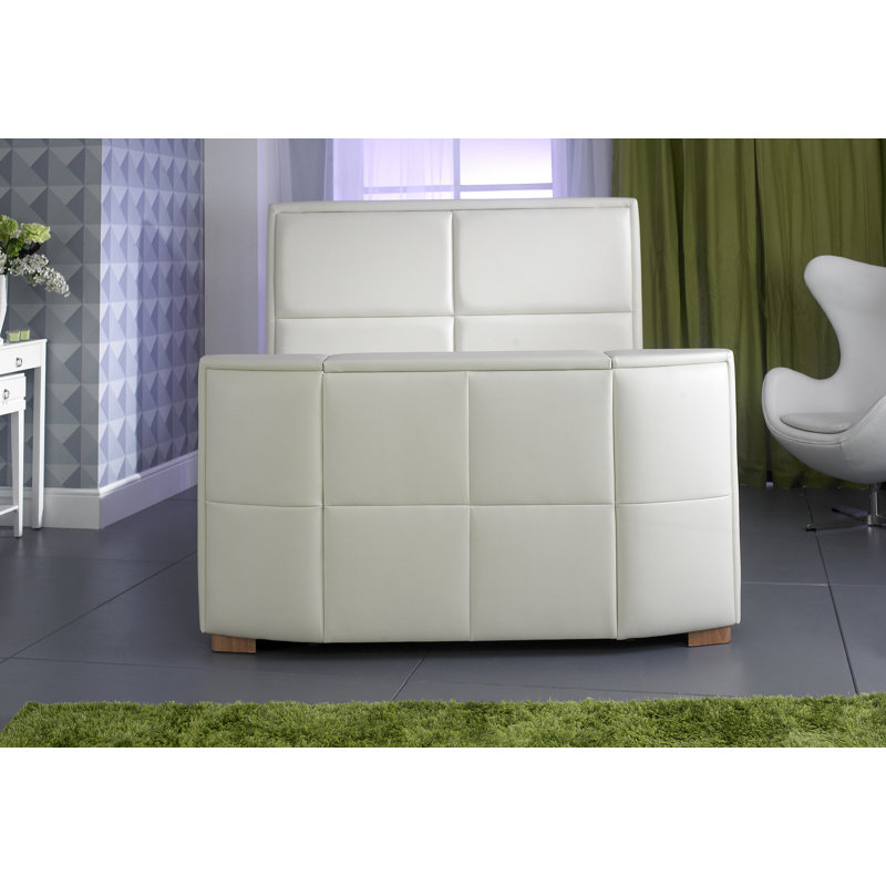 Nyah Upholstered Bed, Double (4'6), Ivory