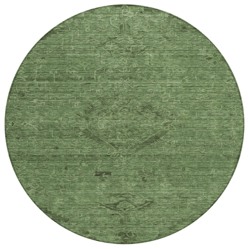 Malia Fern Washable Indoor-Outdoor Rug - , 8' x 8'
