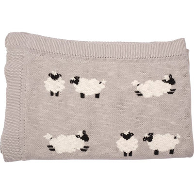 Sheep Knitted Throw Blanket