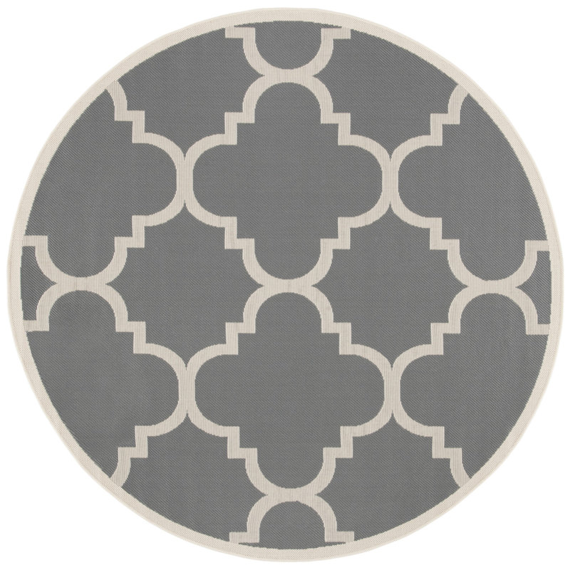 Tapis d'intérieur / extérieur à motif géométrique Herefordshire Performance, Rond 6 pi 7 po