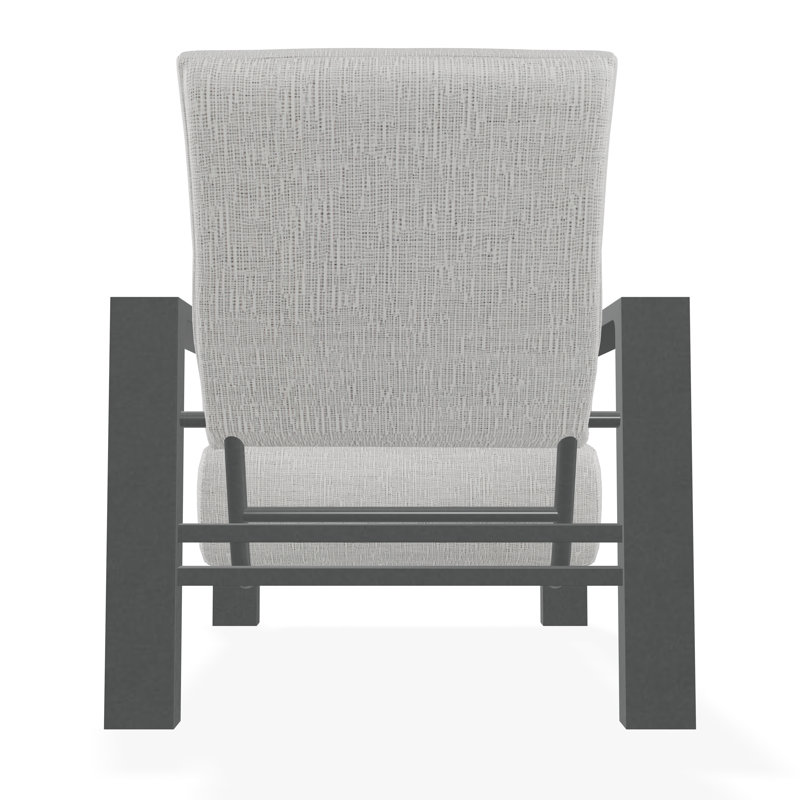 Larssen Deep Seating Cushion Arm Chair, Graphite, Grasscloth Cloud