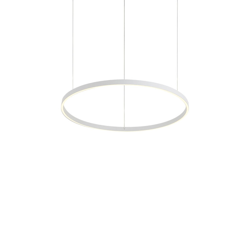 Cerchio 1 - Light LED Unique/Statement Pendant, White, 123.25" H x 35.5" W x 35.5" D