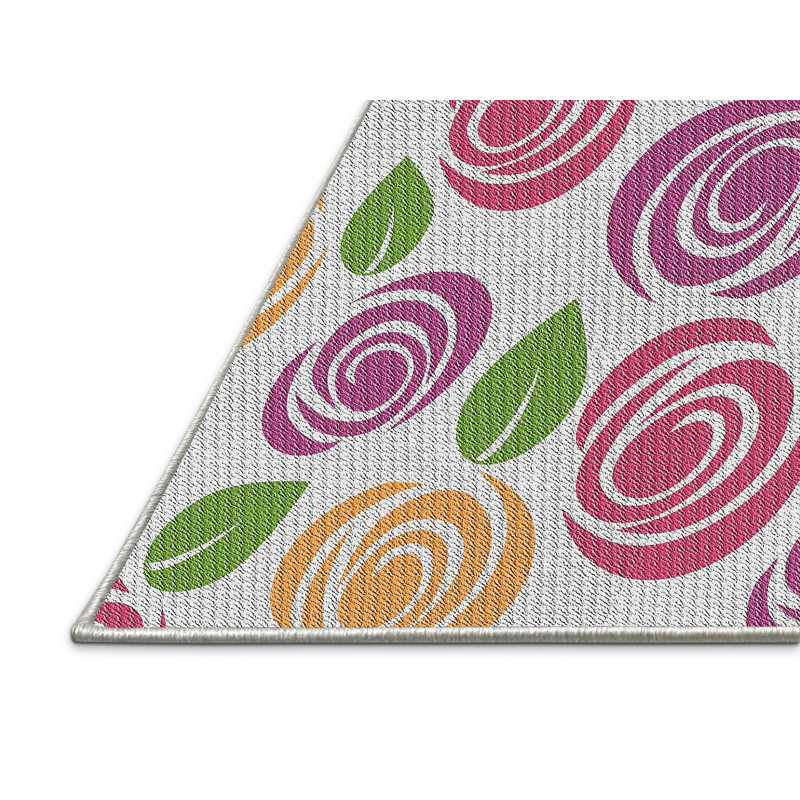 Tapis mauve à motif floral Yusha, Rectangle de 5 pi x 8 pi