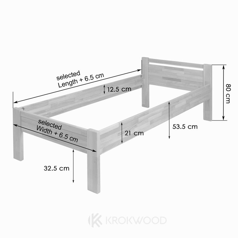 Nero Senior Bed Solid Wood, Small Double (4')