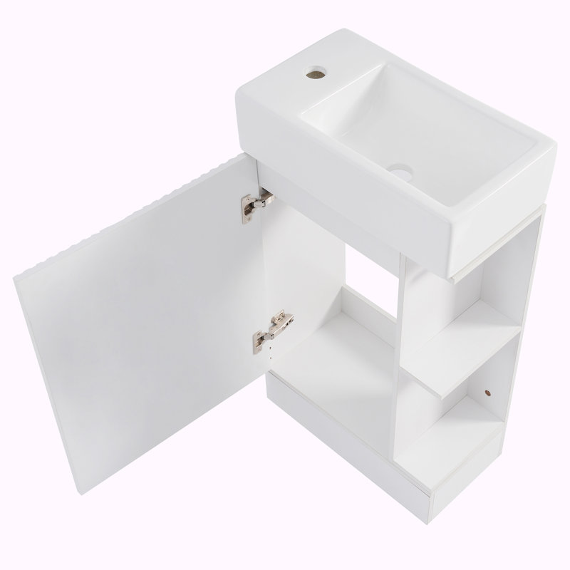 Meuble-lavabo avec lavabo pour la salle de bain, Blanc