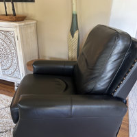 Lark Manor Andrena Genuine Leather Recliner with Nailhead Trim