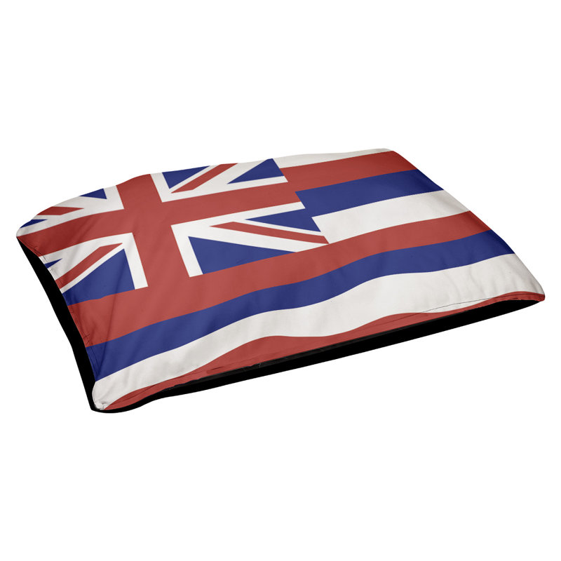 Coussin stylisé honolulu flag Burien, L 42 po x l 52 po, Noir