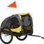 Pet Bike Carrier Wagon - Medium Dog Sized. Steel Frame, Flag For Visibility. Yellow Trailer Comfortable Rides Trailer, Construction, Cabin & Wheels