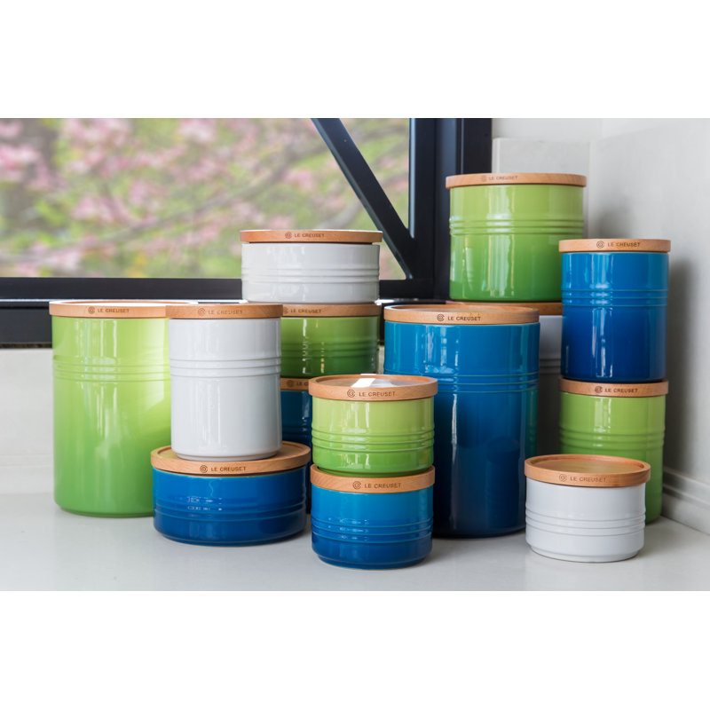 Metallics Kitchen Canister, White, 2.5" H x 5.5" W x 5.5" D