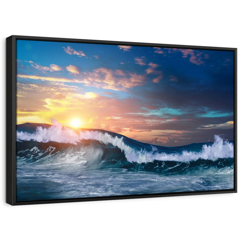 Nature «Splashing Sea Waves Wall Art», H 9 po x l 13 po