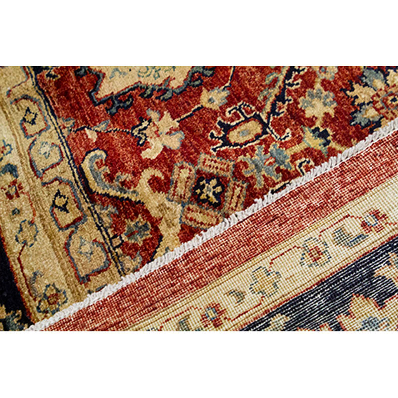 Tapis rouge / noir / beige de haute qualité noué à la main Sultan