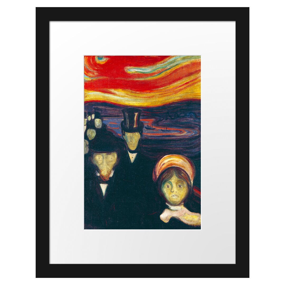 Gerahmtes Poster Angst von Edvard Munch