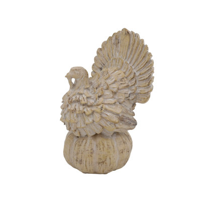 Figurine de dinde en résine sur citrouille - Charmant objet décoratif pour Noël - Adorable figurine d'animal pour une utilisation intérieure - Décoration de table parfaite et cadeau réfléchi pour les hôtesses