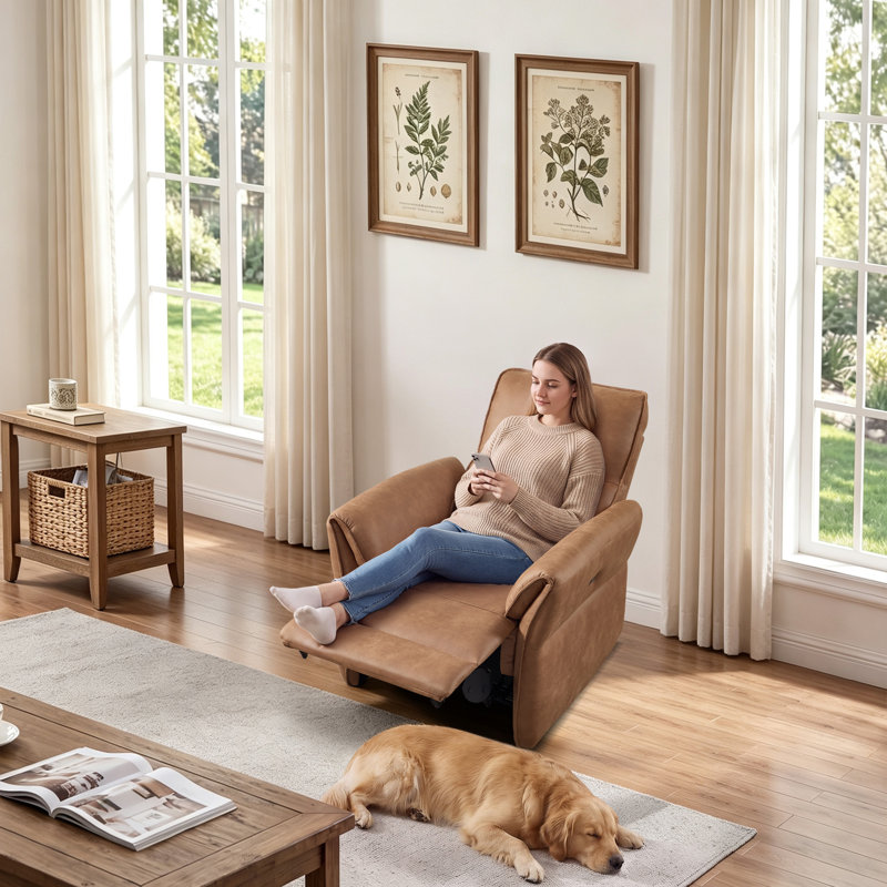 Fauteuil inclinable électrique rembourré de 33,5 po de largeur avec ports USB et Type-C (ensemble de 2)