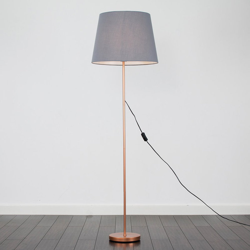 Bekbele 158cm Traditional Floor Lamp, Yes, Grey, Brushed Chrome