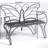 49" Butterfly Metal Outdoor Bench Patio, Outdoor Porch Bench With Built-in Table-1358837032