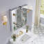 Armoire à pharmacie encastrée ou en saillie en aluminium avec miroir et étagère ouverte pour salle de bain (71 cm L x 76 cm H).-125544855-125544853