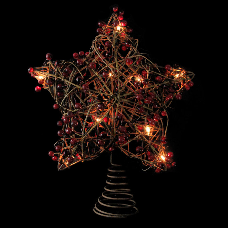 13.5'' Glass Astrology & Stars Lighted Tree Topper