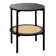 Round End Table with Rattan Storage Shelves