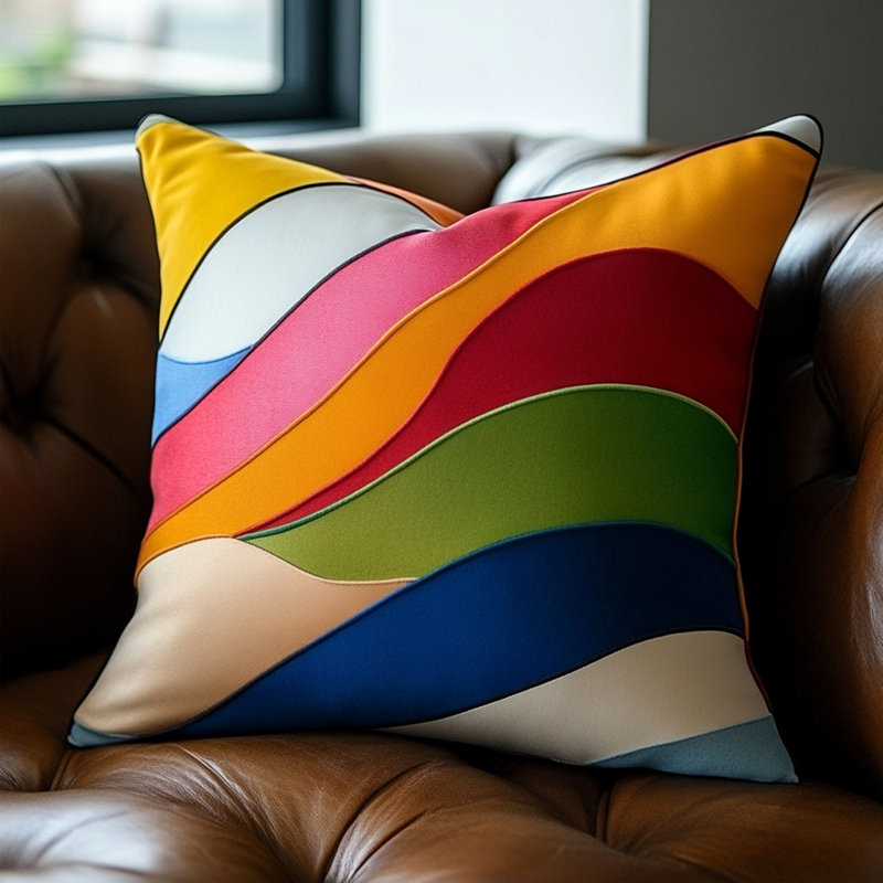 Coussin arc-en-ciel