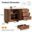 Buffet de 150 cm (59,1 po) avec 3 tiroirs et tablettes ajustables-581111836