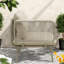 Chaises longues de patio modernes, structure métallique en corde, siège beige compact pour patio