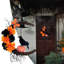 Couronne d'Halloween orange et noire