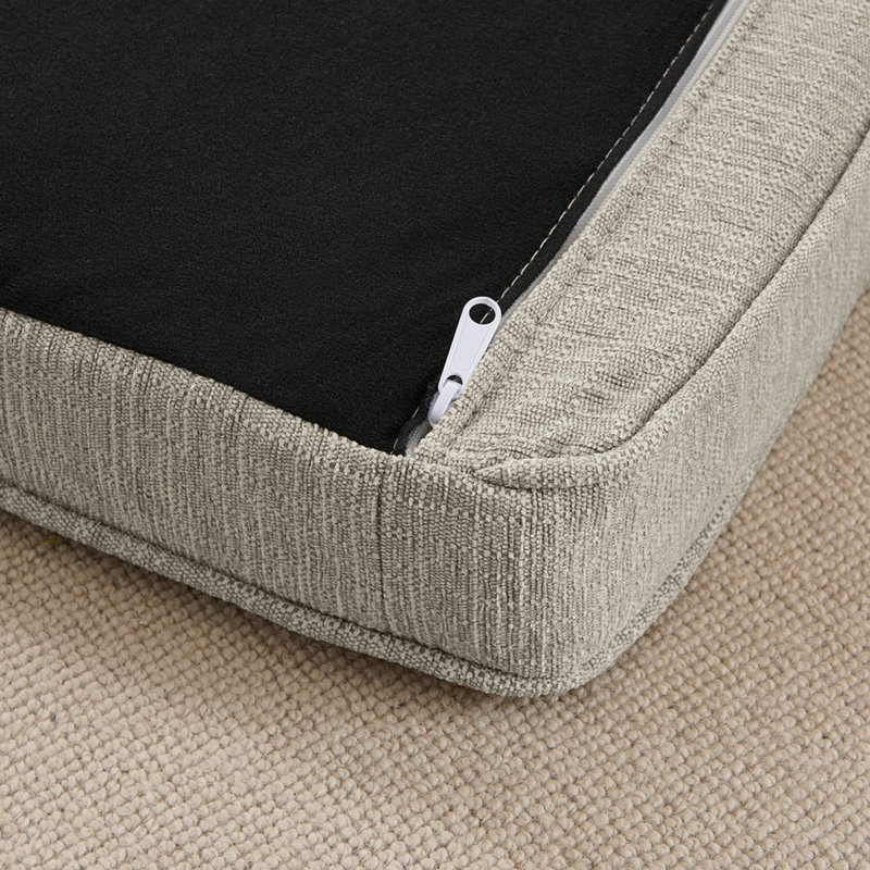 Élégant lit pour animaux de compagnie rectangulaire pour chiens grands et surdimensionnés, canapé-lit surélevé durable, canapé pour chien confortable, canapé pour chien en lin moderne et tendance - beige