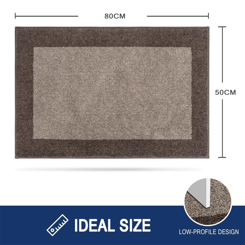 Semirah Non-Slip Doormat, 80cm W x 50cm L, Grey
