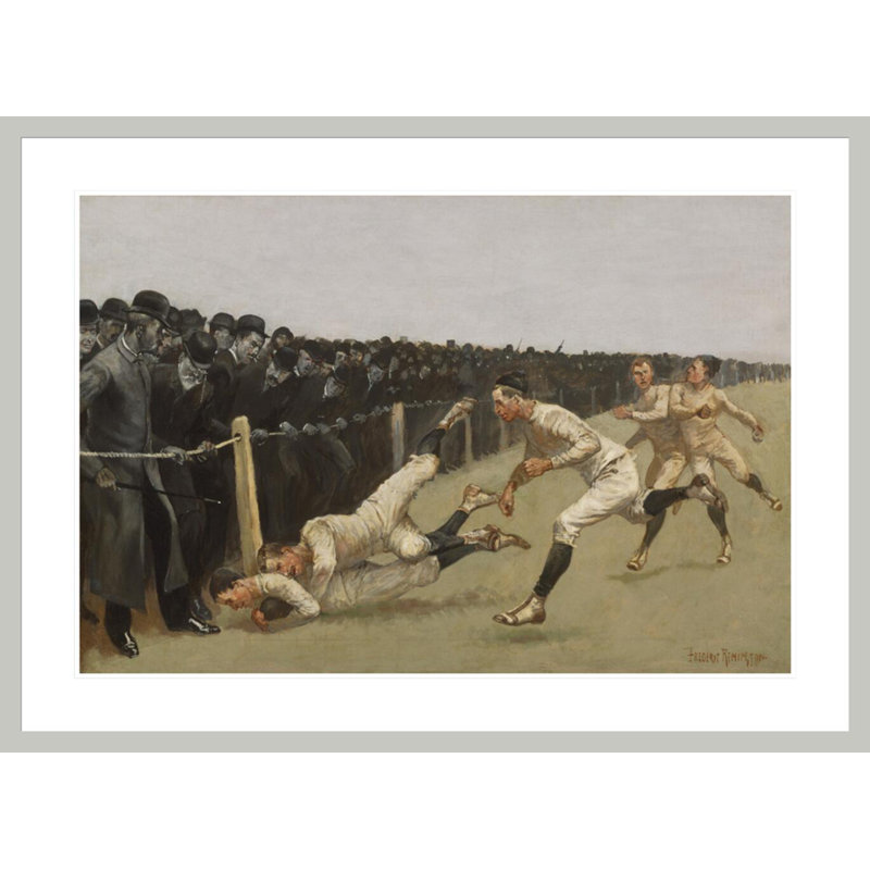Touchdown Yale contre le jour de l'Action de grâce de Princeton, le 27 nov. 1890, Yale 32, Princeton 0 par Frederic Remington, impression giclée sur cadre