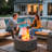 30'' Round Steel Propane Smokeless Fire Pit Table With Lid-341588323