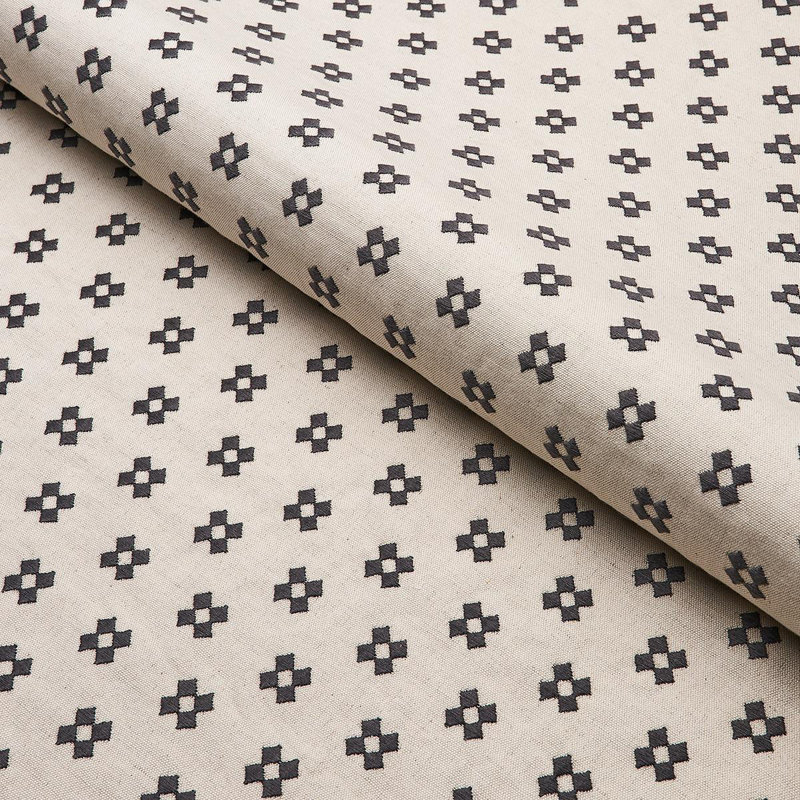 Thandie Embroidery Fabric, Carbon/Natural