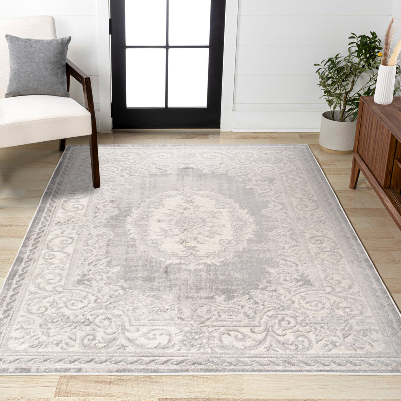 Tapis ivoire / gris Isenberg Cottage Medallion, Rectangle 5 pi 3 po x 7 pi 6 po