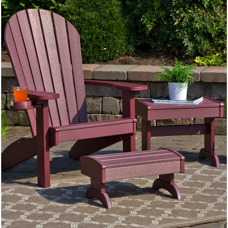 Aatikah Outdoor Adirondack Chair, Cherry Wood