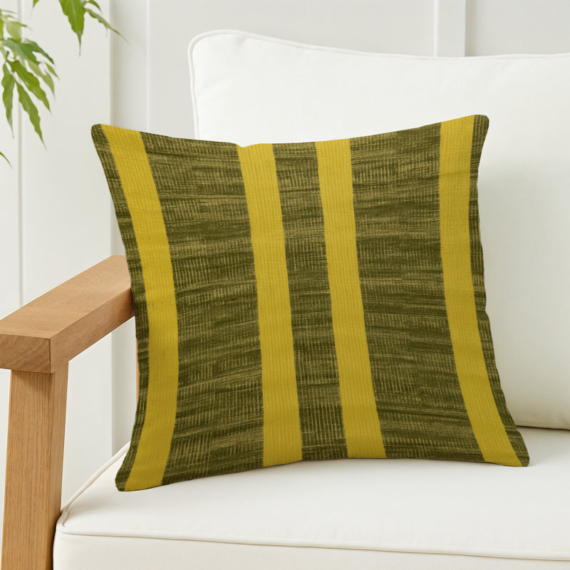 Coussin décoratif intérieur et extérieur ArtDeco, Carré 16 po, Brun à carreaux 237