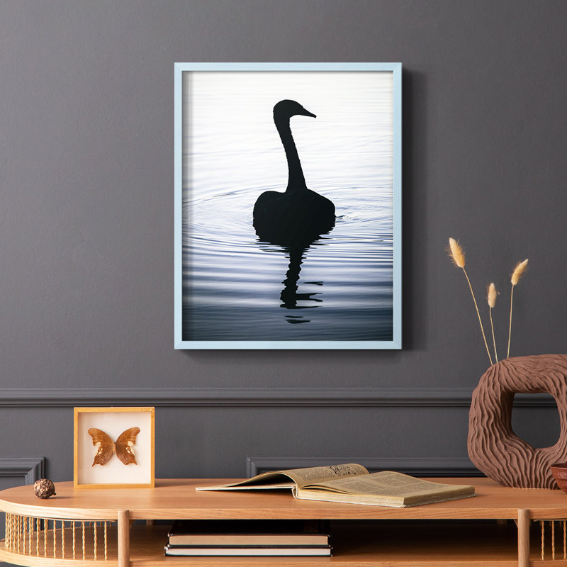 Afternoon Dip Framed Print - Solid Wood, 10" H x 8" W, Blue