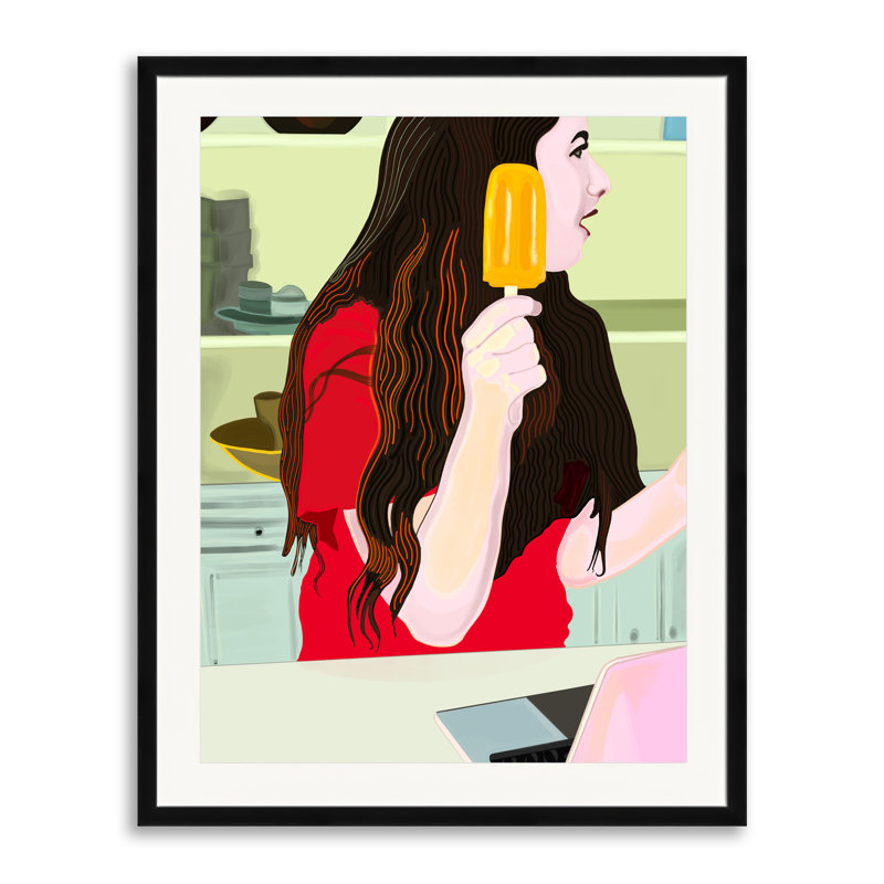 Orange Popsicle Print by Evan Sklar, 30" H x 24" W, Black Framed Paper