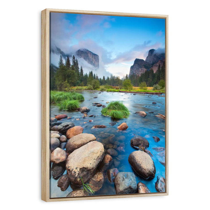 Merced Riverside, Floating Frame Natural Wood, 27" x 40"