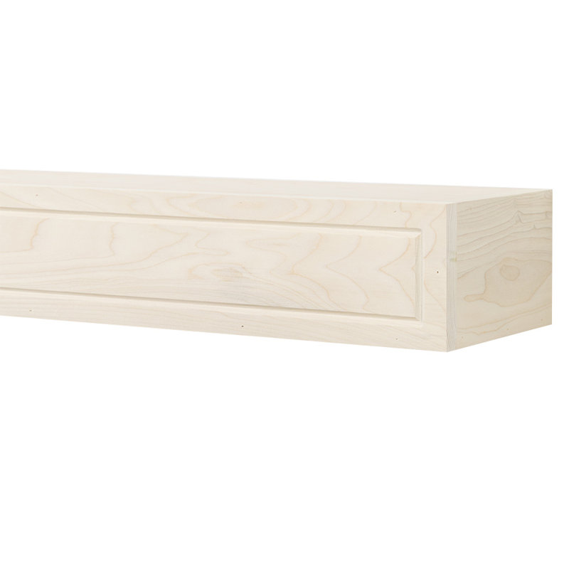 Lotta Wood Fireplace Mantel Shelf - Simple Transitional Design with Grooved Picture Frame Details, 48", Red Mahogany Stain