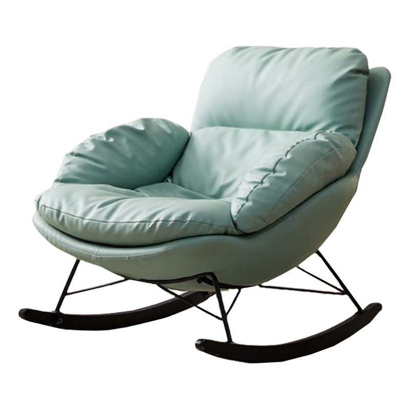Chaise berçante en cuir et en acier au carbone